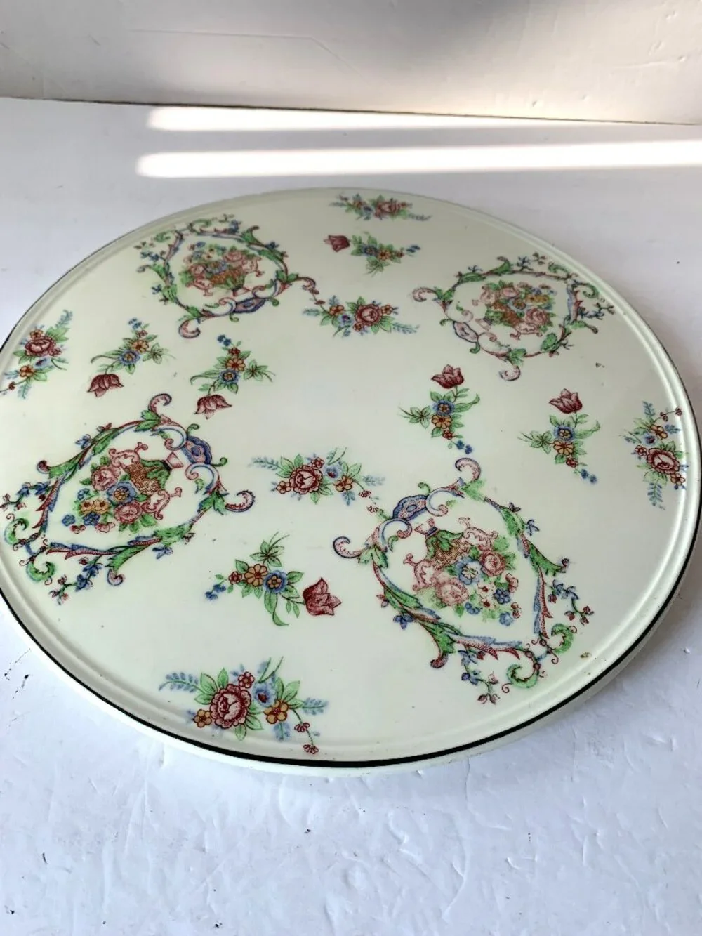 VINTAGE TASHIRO SHOTEN YOKOHAMA CAKE PLATTER  MADE IN JAPAN  HAND PAINTED